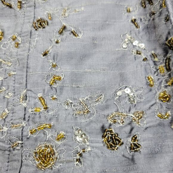 Chico's Silk Open Front Blazer All Over Embroidered Women' Size 2 (US L) VTG 90s - Picture 3 of 4